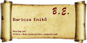 Baricza Enikő névjegykártya